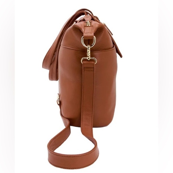 Lily Jade Madeline convertible tote Brandy caramel pebble leather backpack - Picture 3 of 16